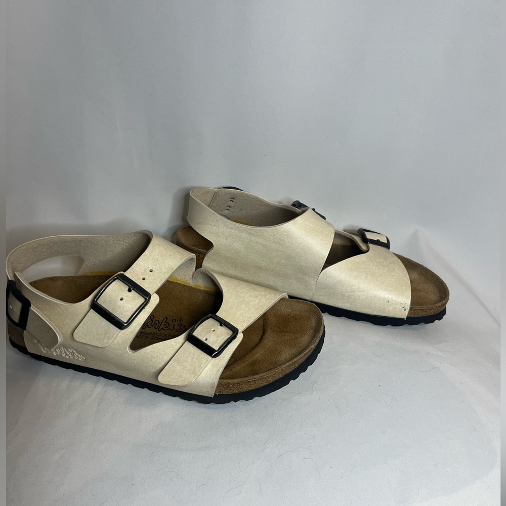 Birkenstock Cream Sandals Women’s Size 6 - Picture 3 of 8
